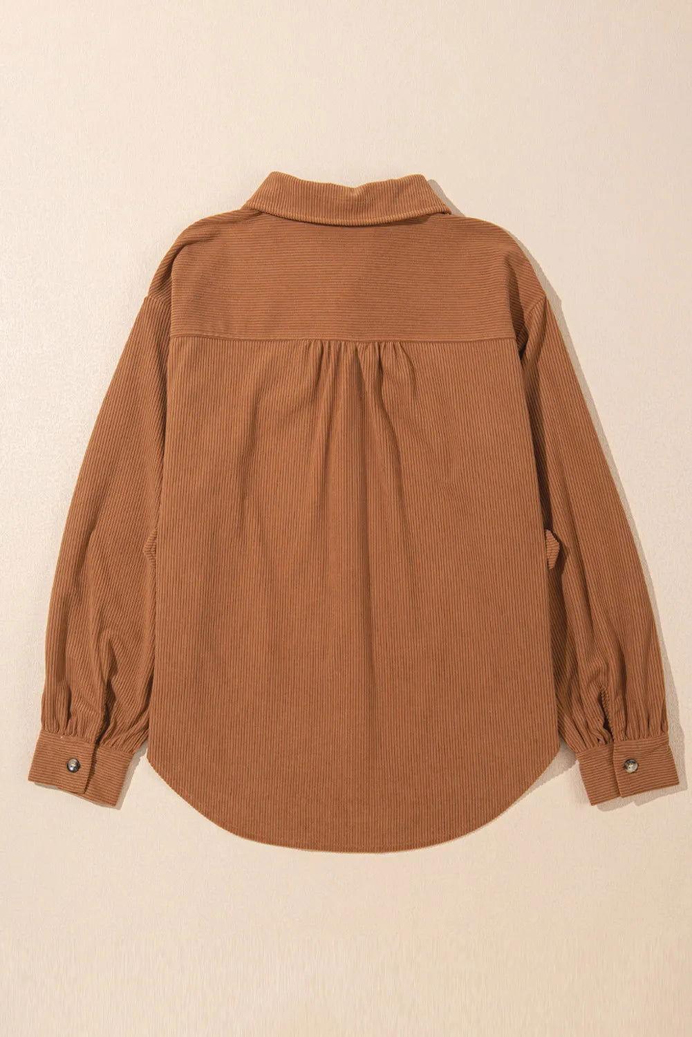 Decorative Pocket Flap Button Up Jacket - Clothes For Her Online Store