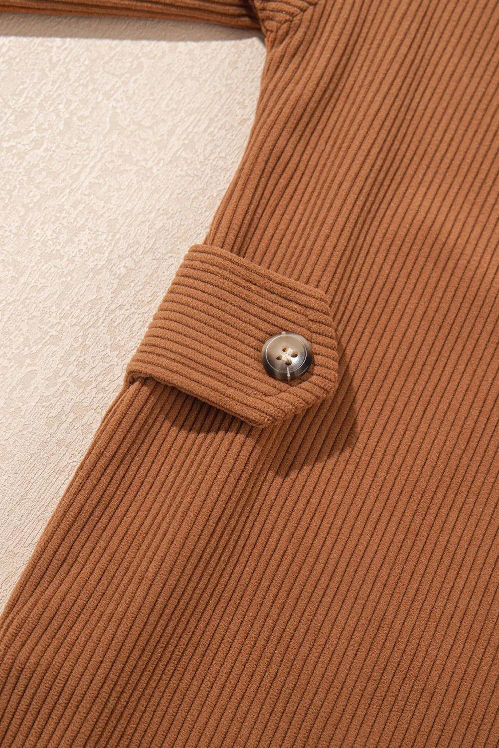 Decorative Pocket Flap Button Up Jacket - Clothes For Her Online Store