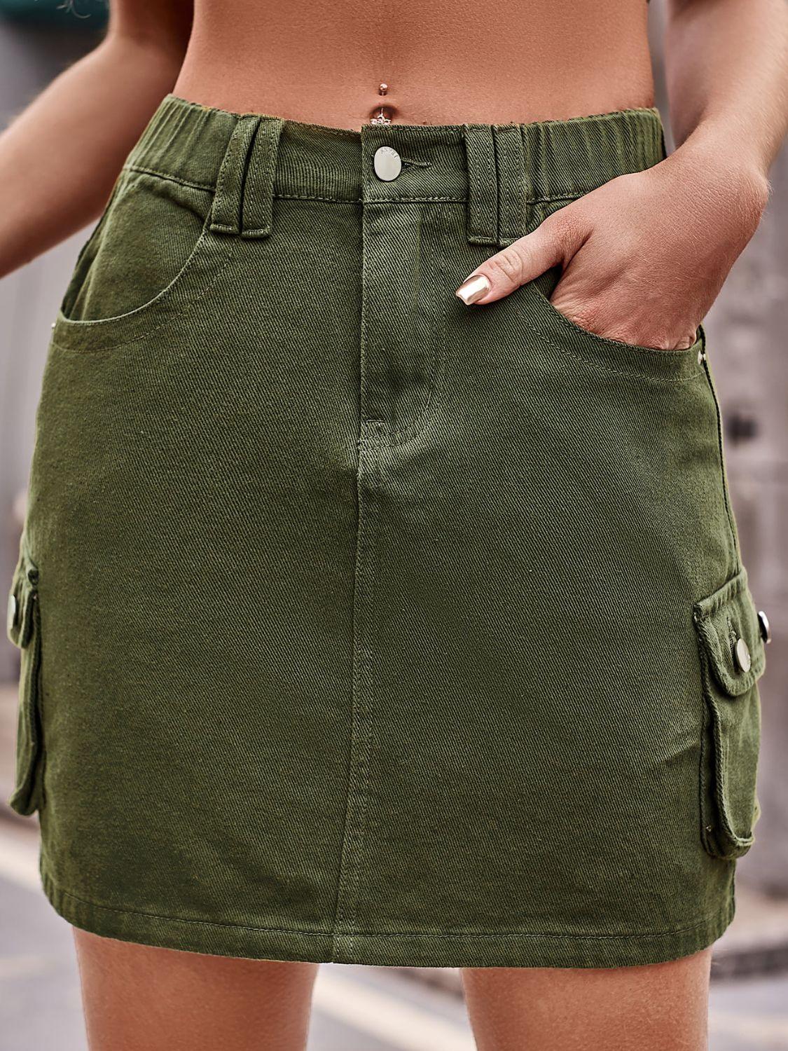 Denim Mini Skirt with Pockets - Clothes For Her Online Store