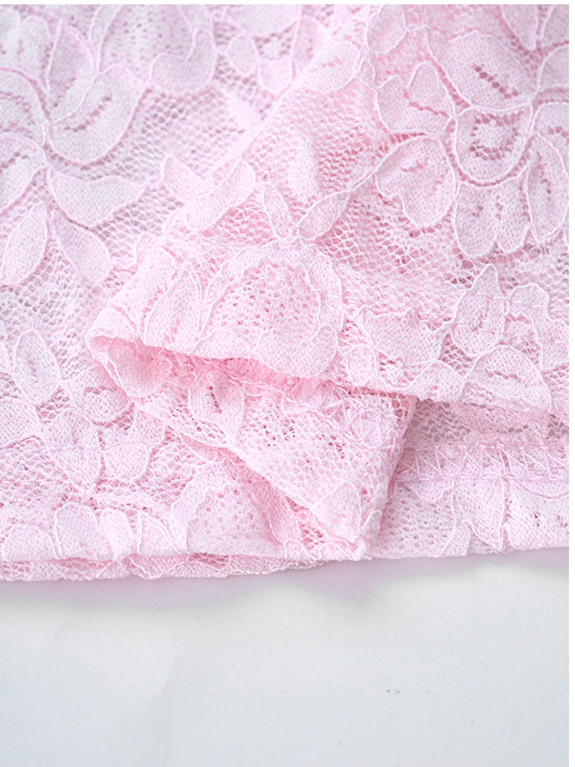 Devine Scoop Neck Long Sleeve Lace Top - Clothes For Her Online Store