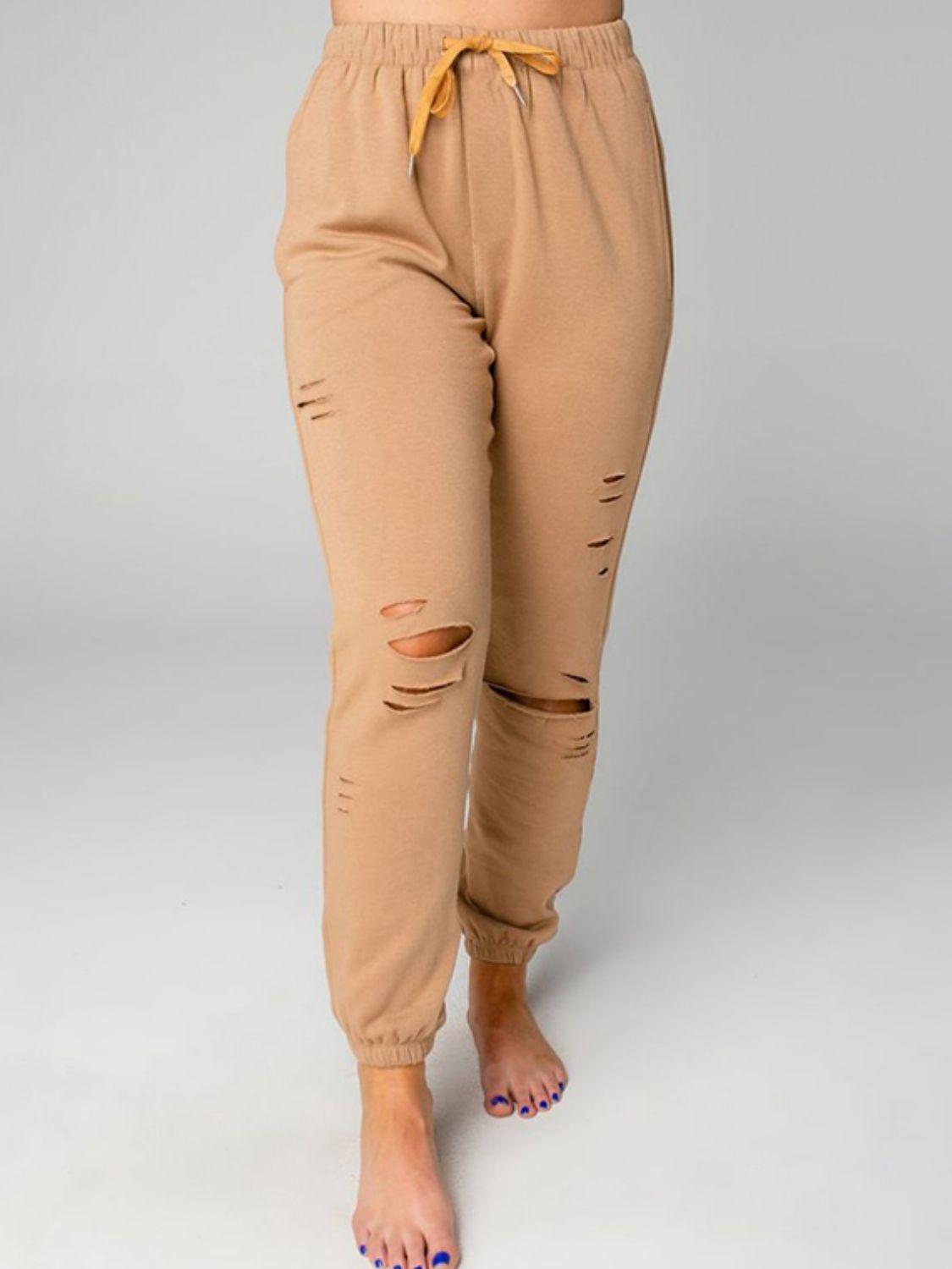 Distressed Sweatshirt and Joggers Set - Clothes For Her Online Store