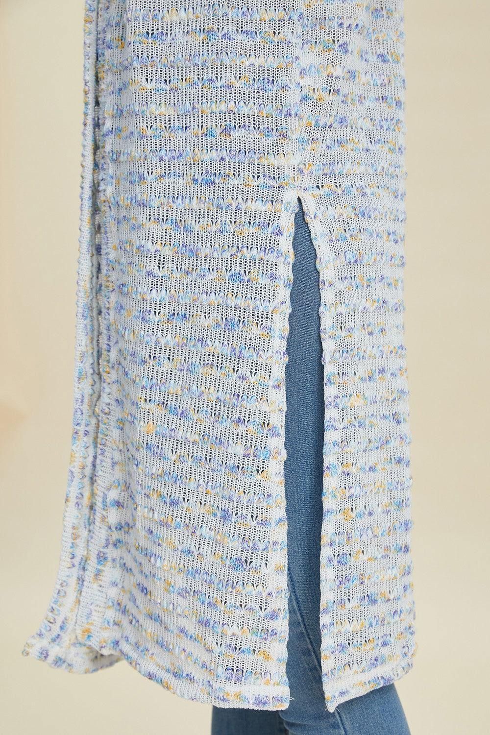Double Take Full Size Open Front Longline Cardigan - Clothes For Her Online Store