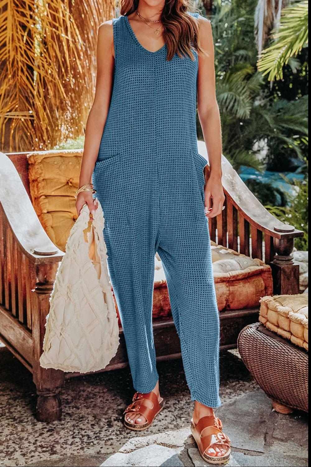 Double Take Full Size Sleeveless Straight Jumpsuit - Clothes For Her Online Store
