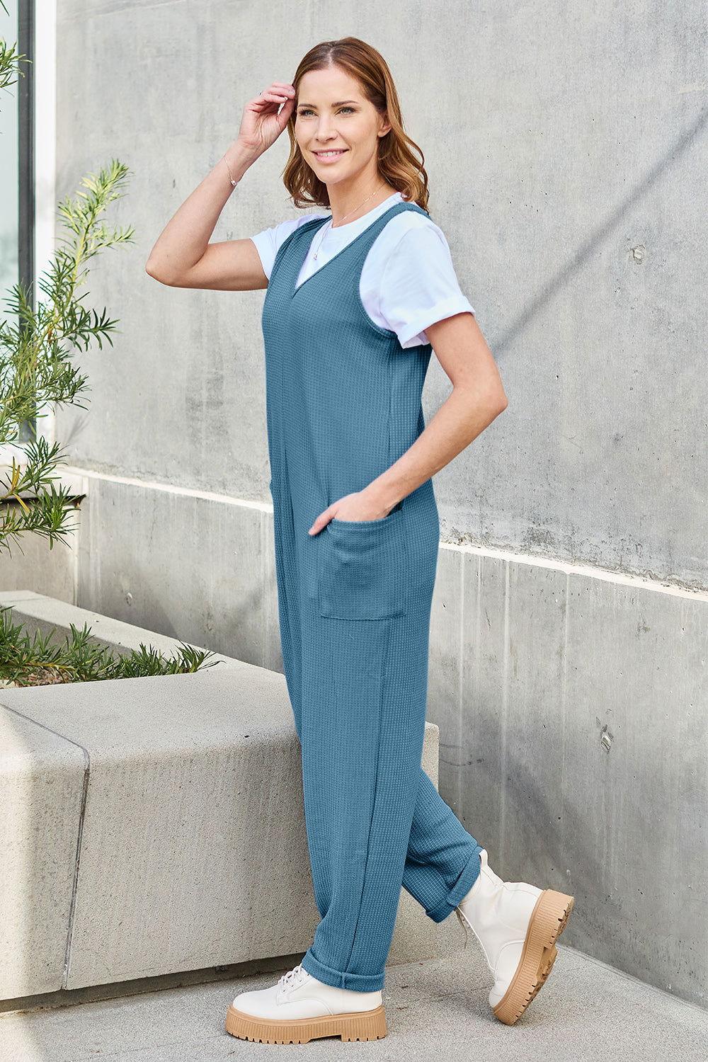 Double Take Full Size Sleeveless Straight Jumpsuit - Clothes For Her Online Store