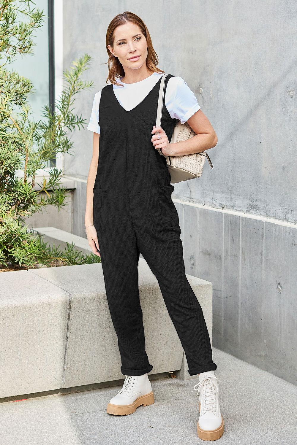 Double Take Full Size Sleeveless Straight Jumpsuit - Clothes For Her Online Store