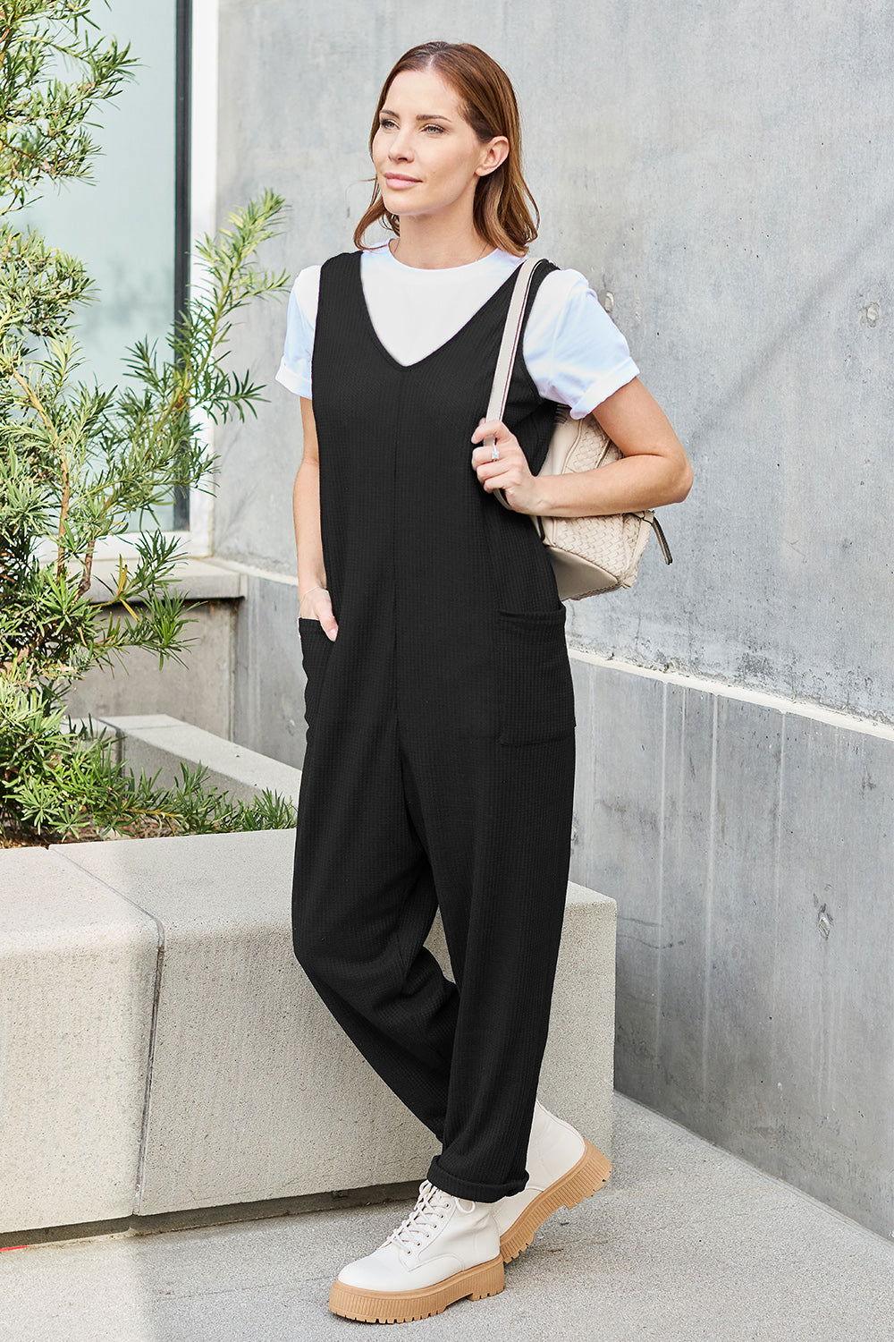Double Take Full Size Sleeveless Straight Jumpsuit - Clothes For Her Online Store