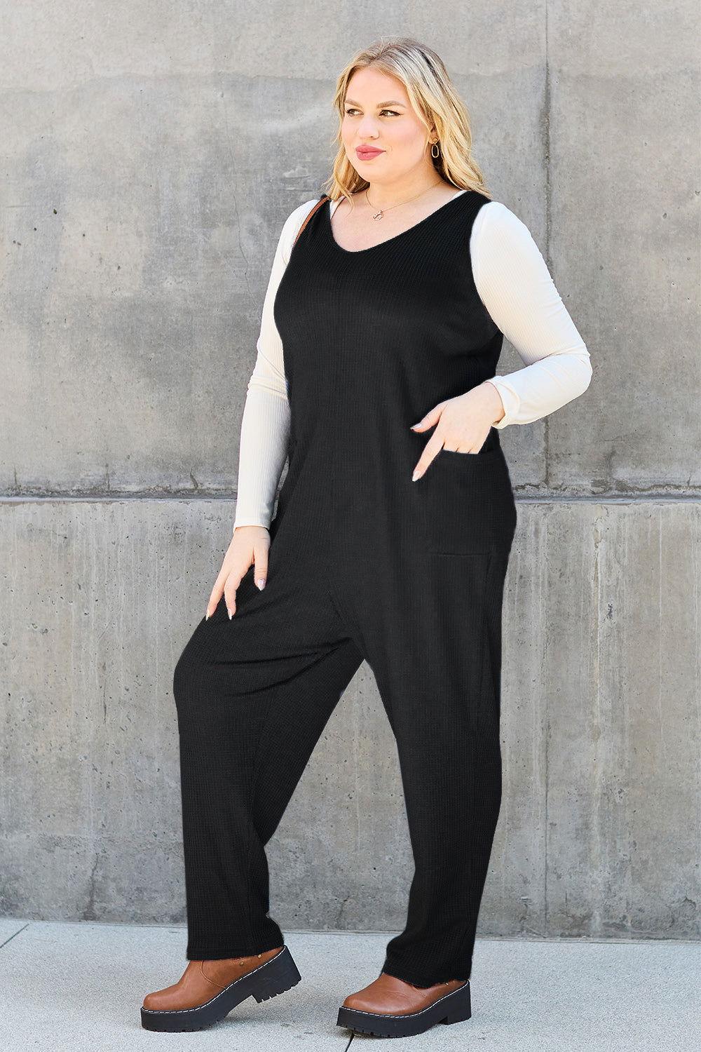 Double Take Full Size Sleeveless Straight Jumpsuit - Clothes For Her Online Store
