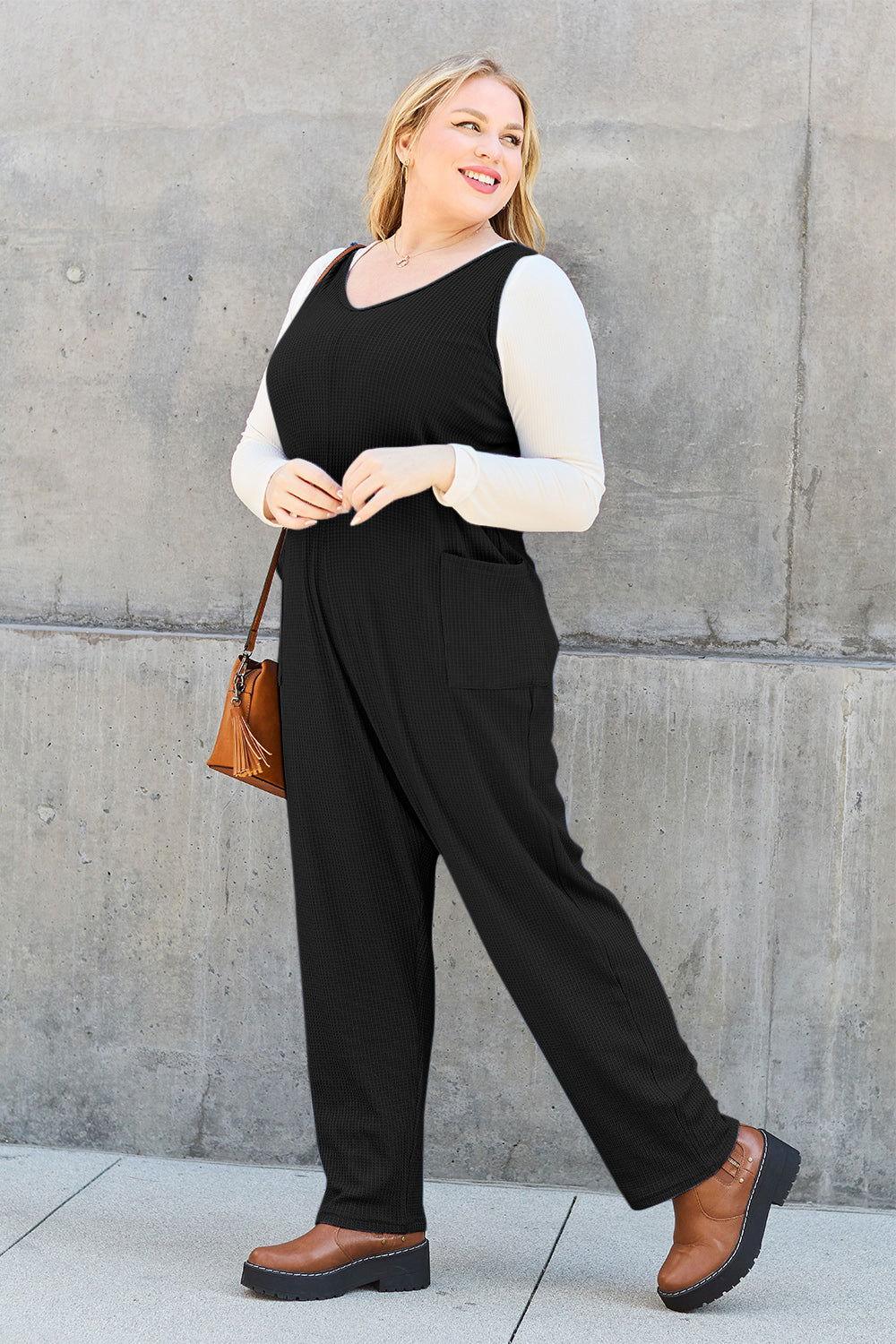 Double Take Full Size Sleeveless Straight Jumpsuit - Clothes For Her Online Store