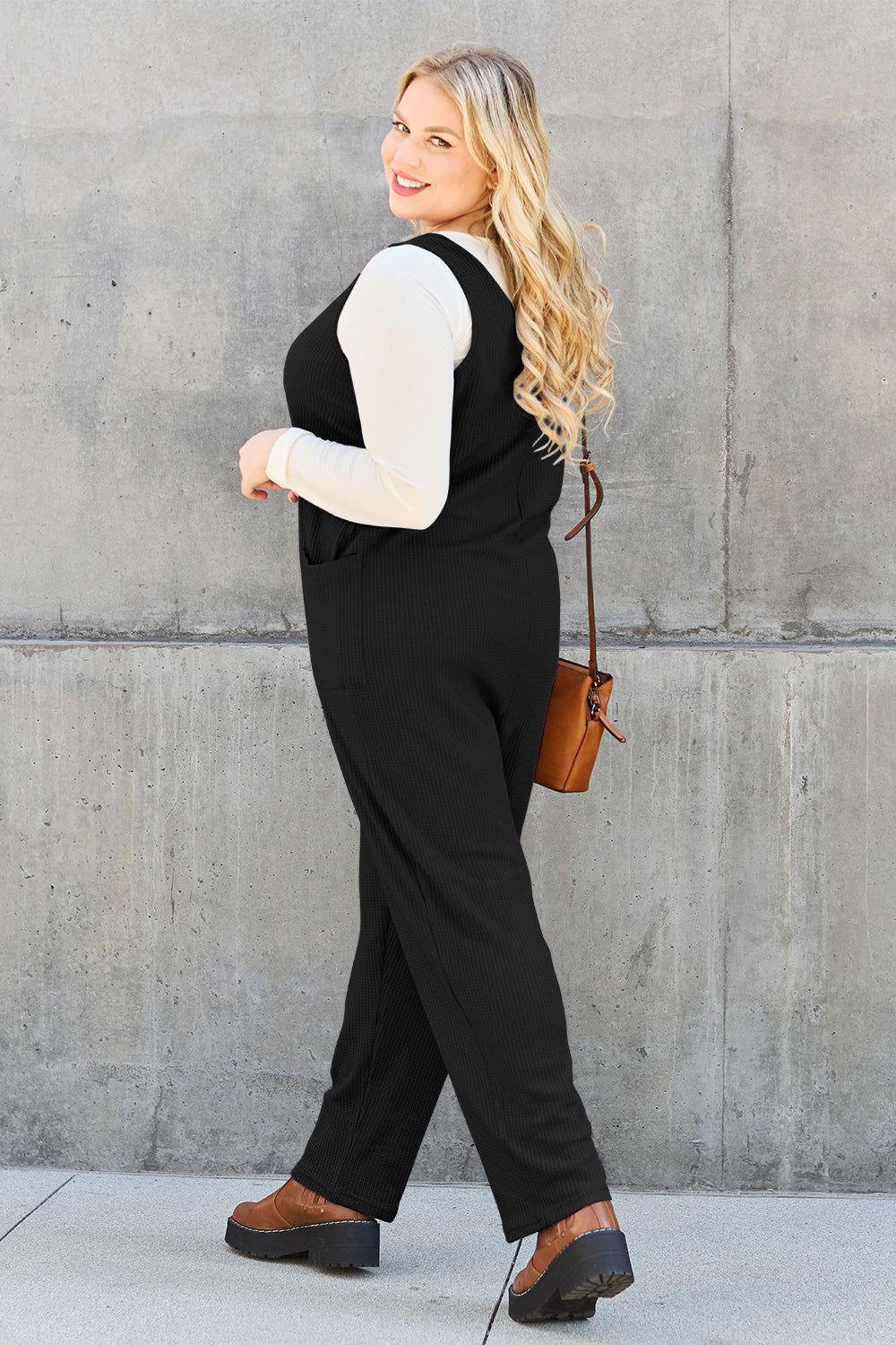 Double Take Full Size Sleeveless Straight Jumpsuit - Clothes For Her Online Store