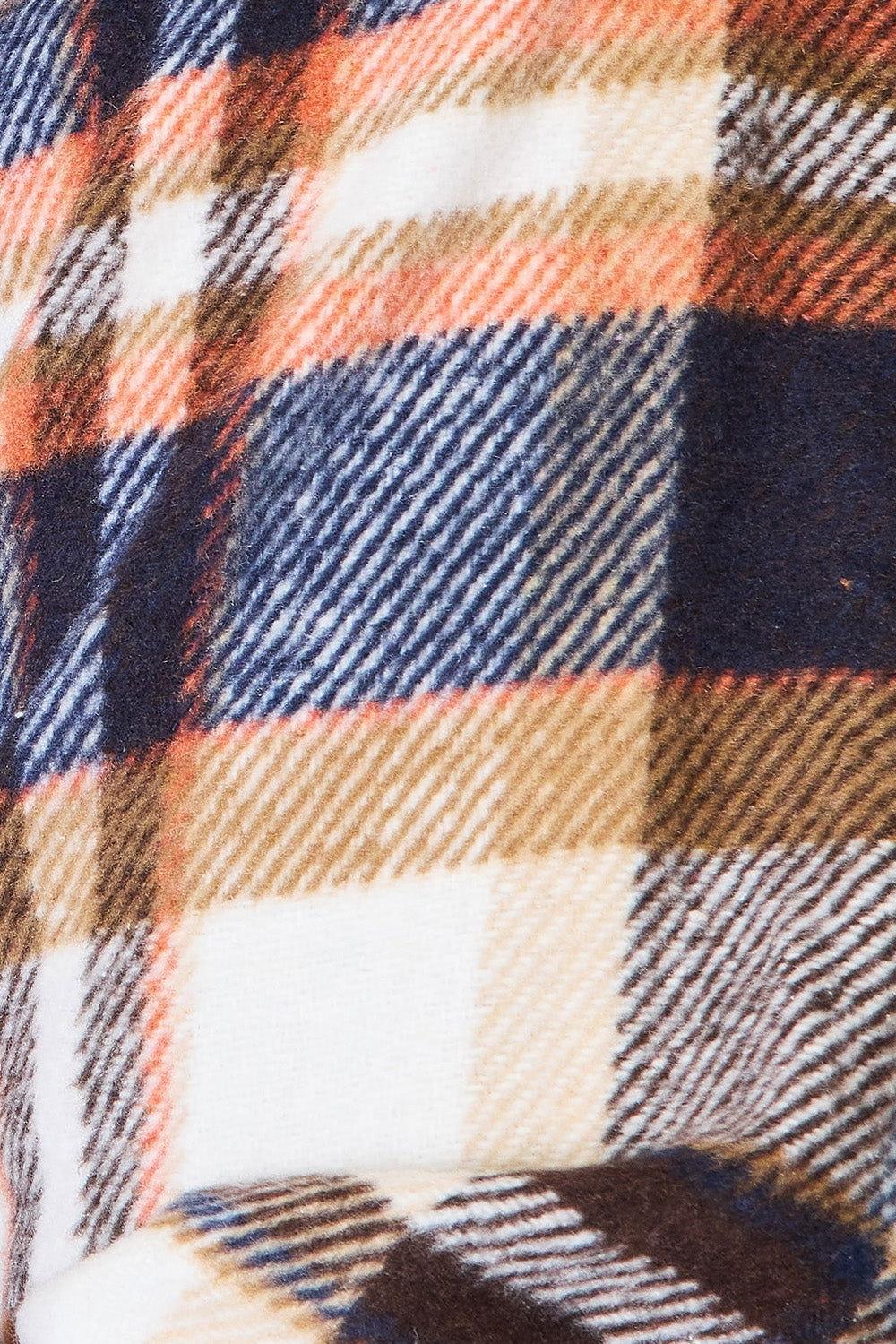Double Take Plaid Button Front Shirt Jacket with Breast Pockets - Clothes For Her Online Store