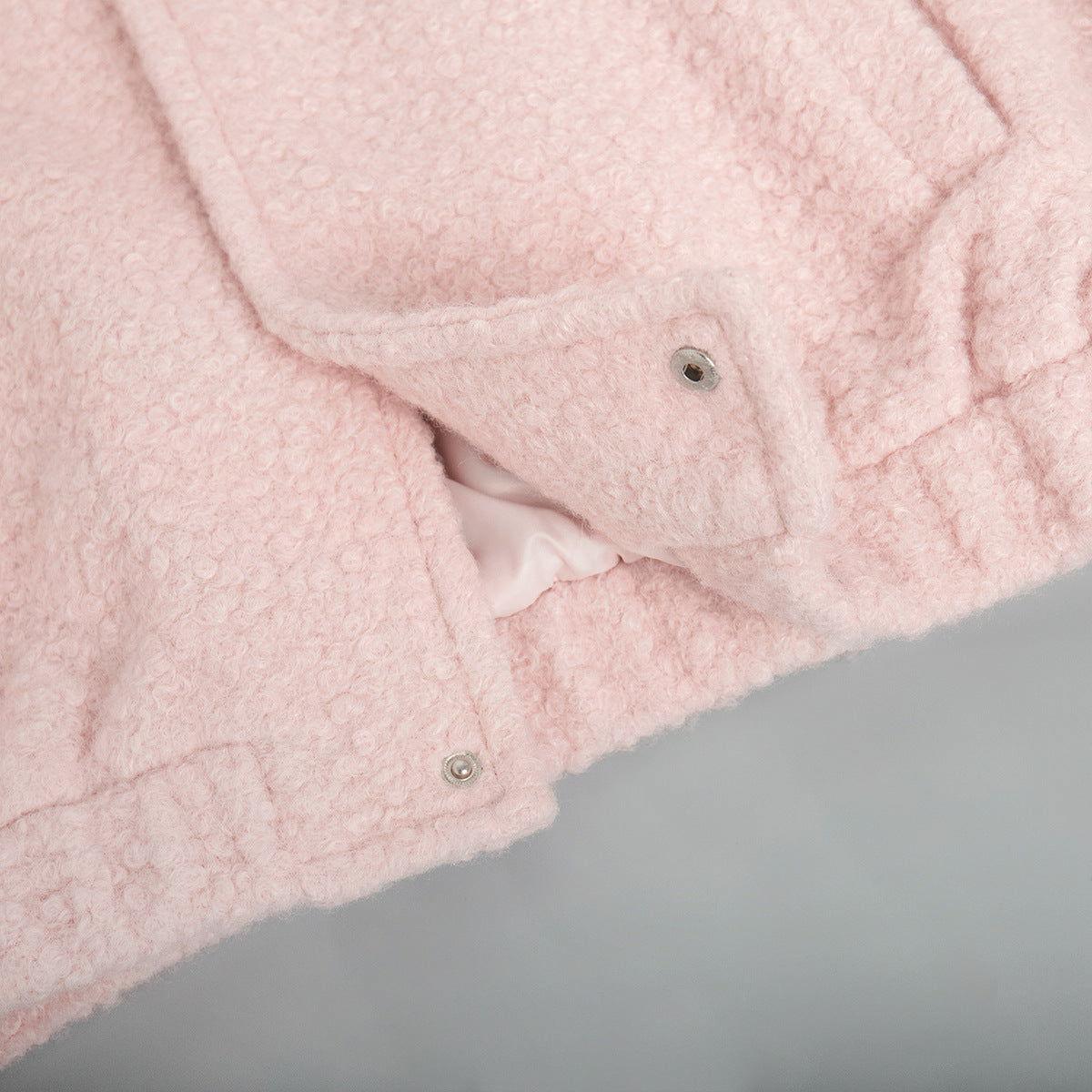 Double Take Plush Mock Neck Snap Down Jacket with Pockets - Clothes For Her Online Store