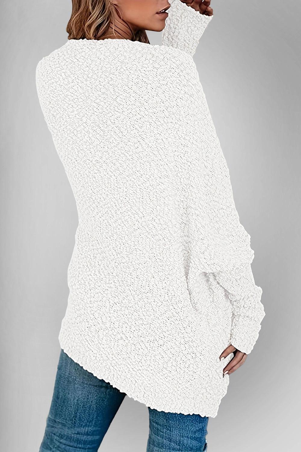 Double Take Pocketed Open Front Long Sleeve Cardigan - Clothes For Her Online Store