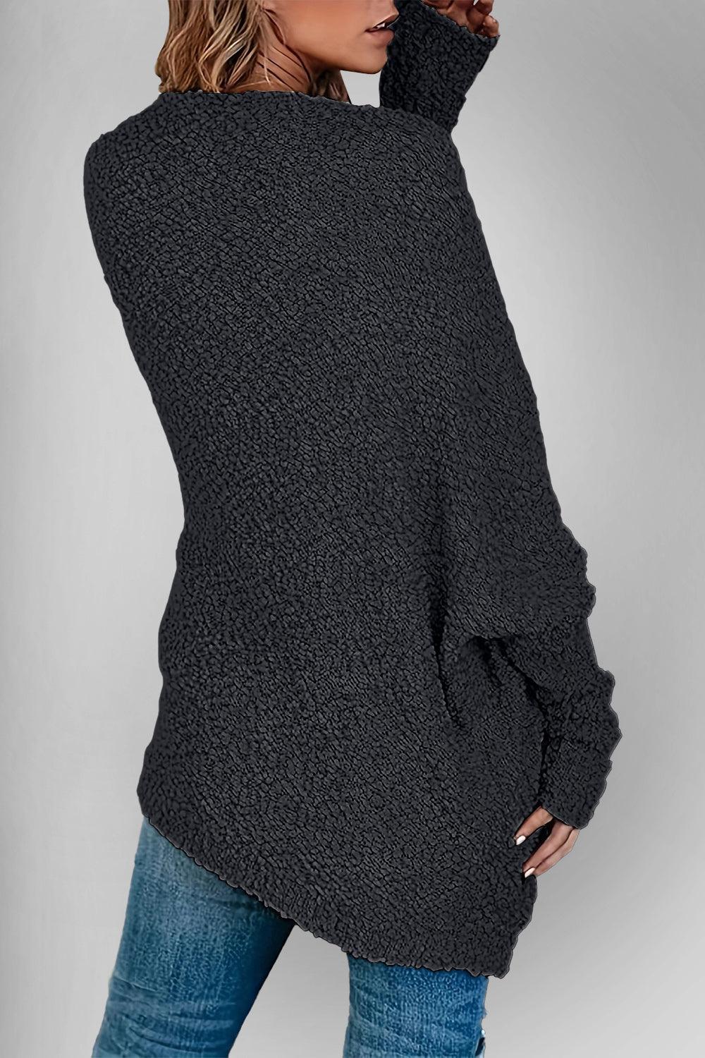 Double Take Pocketed Open Front Long Sleeve Cardigan - Clothes For Her Online Store