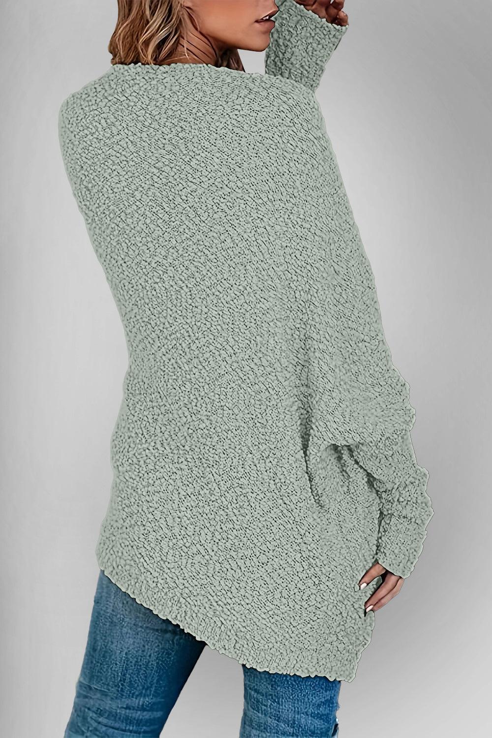 Double Take Pocketed Open Front Long Sleeve Cardigan - Clothes For Her Online Store