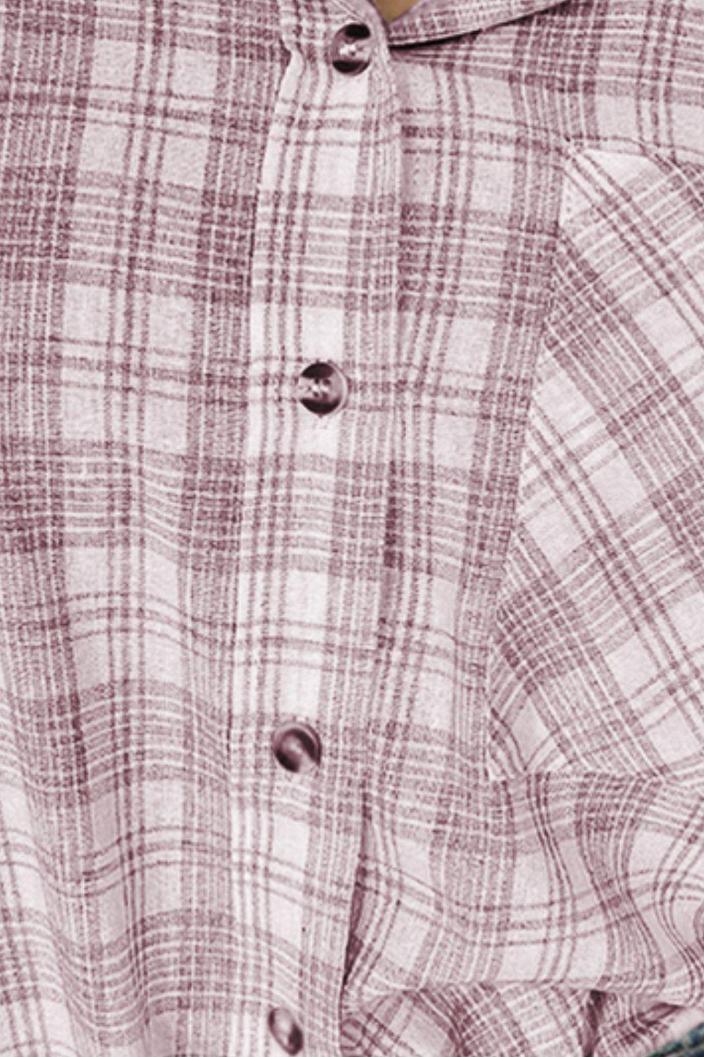 Drawstring Button Up Hooded Jacket - Clothes For Her Online Store
