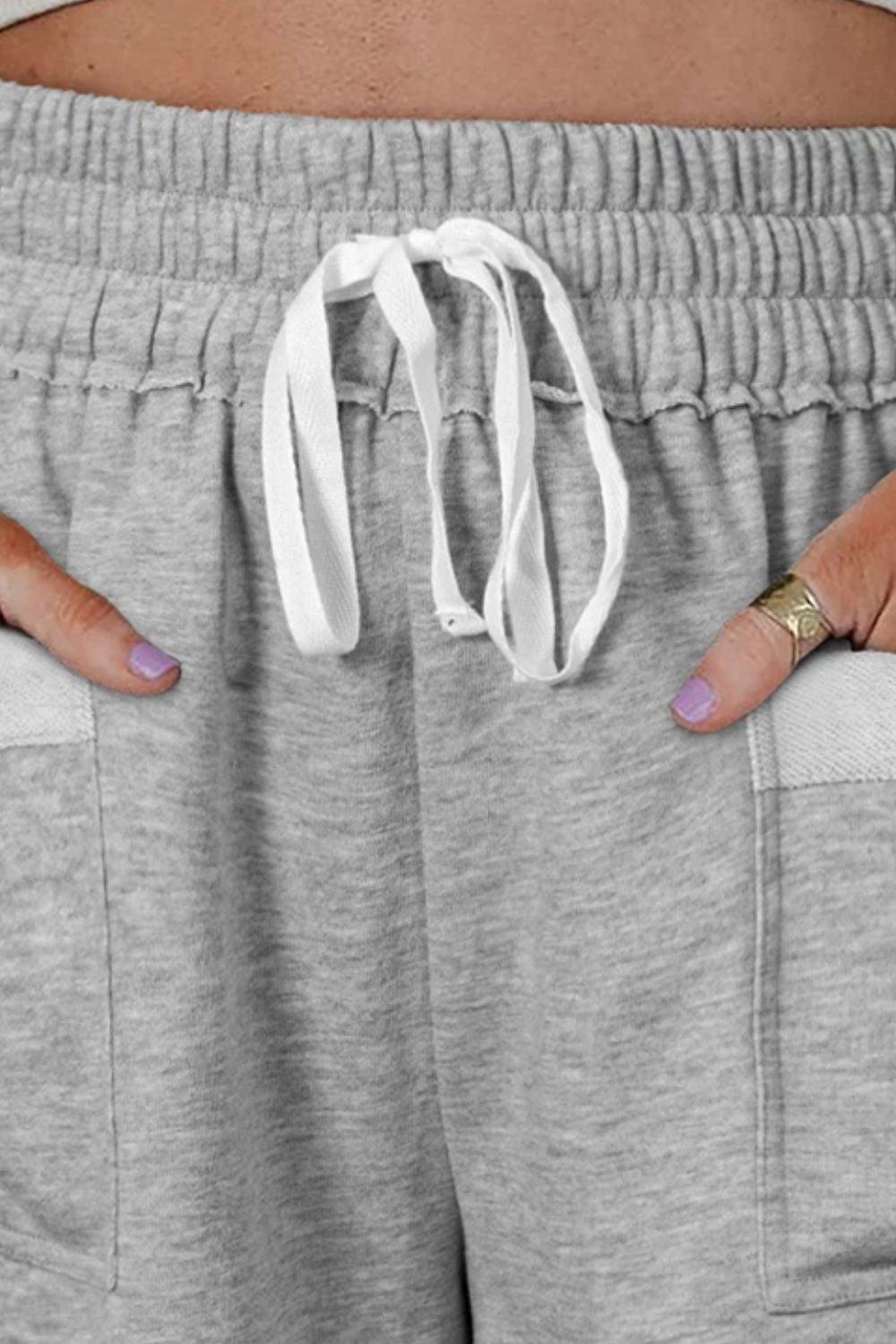 Drawstring High Waist Shorts with Pockets - Clothes For Her Online Store