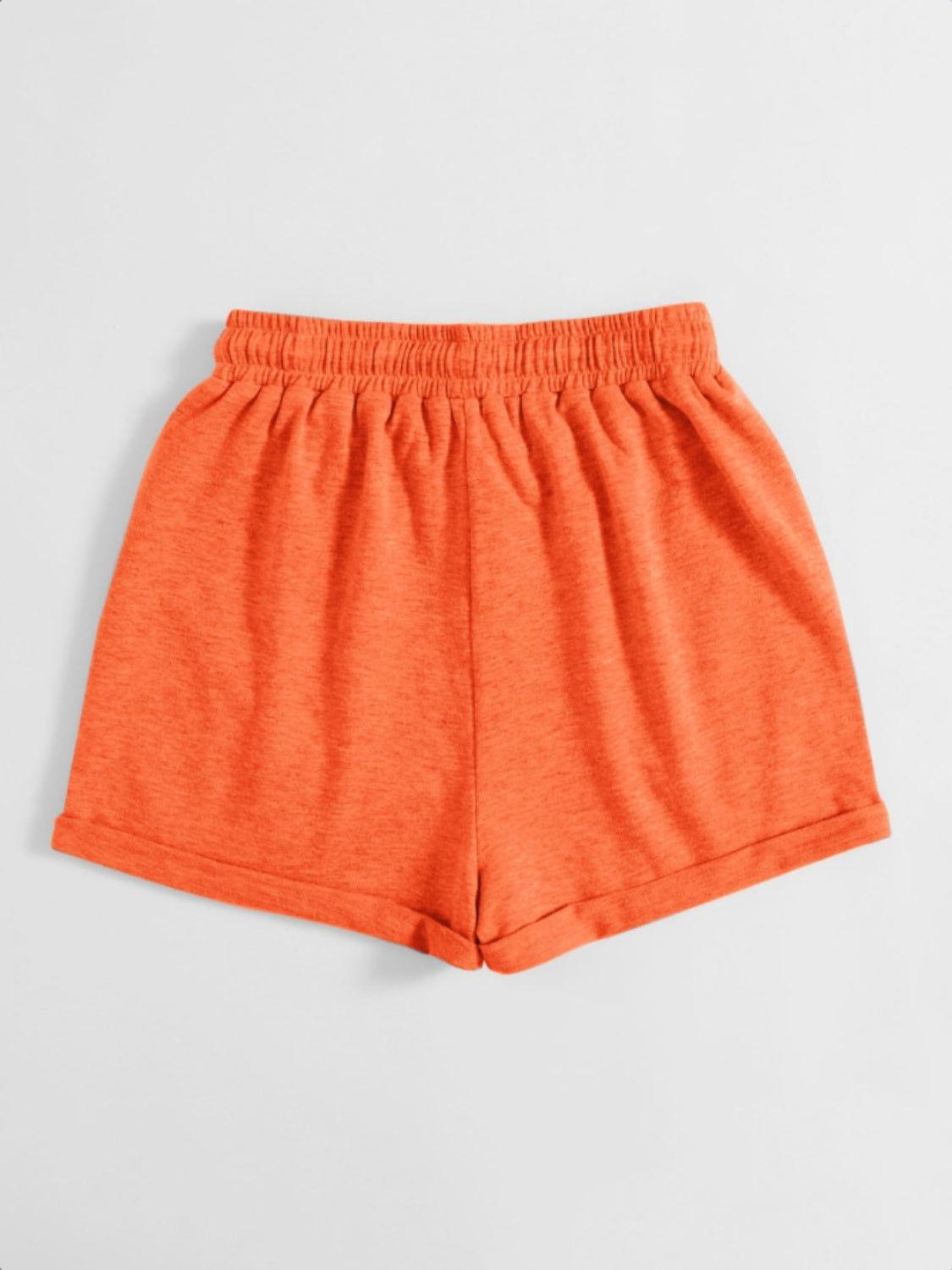 Drawstring Pocketed Elastic Waist Shorts - Clothes For Her Online Store