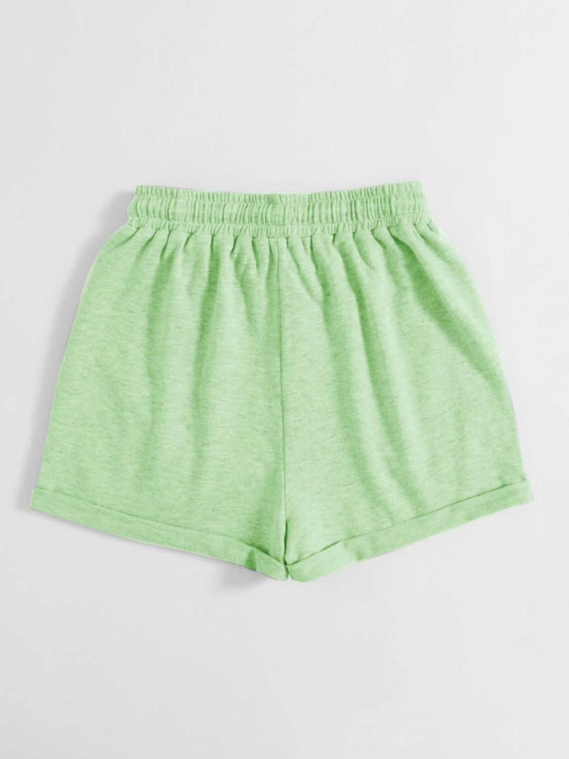 Drawstring Pocketed Elastic Waist Shorts - Clothes For Her Online Store