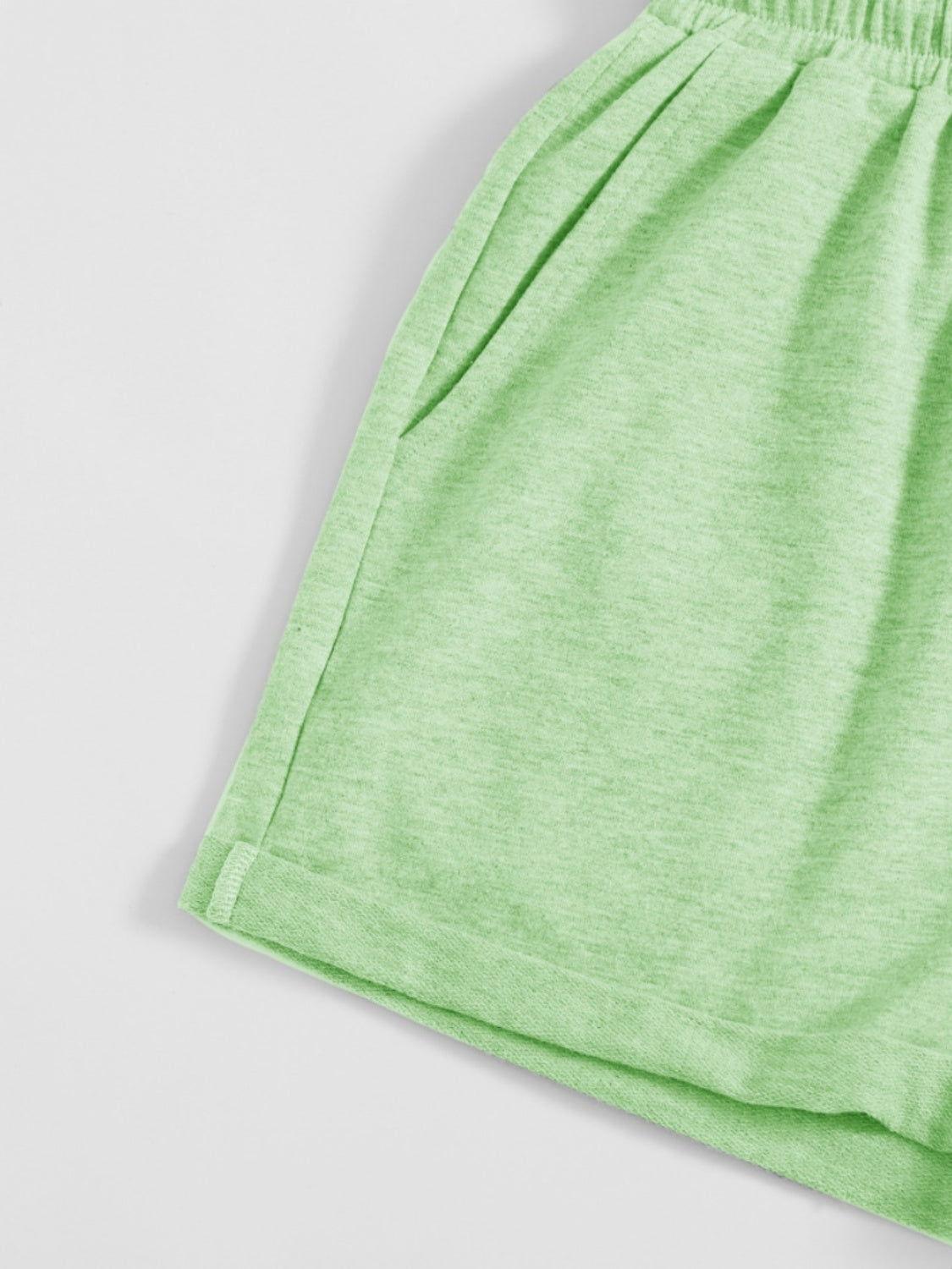 Drawstring Pocketed Elastic Waist Shorts - Clothes For Her Online Store