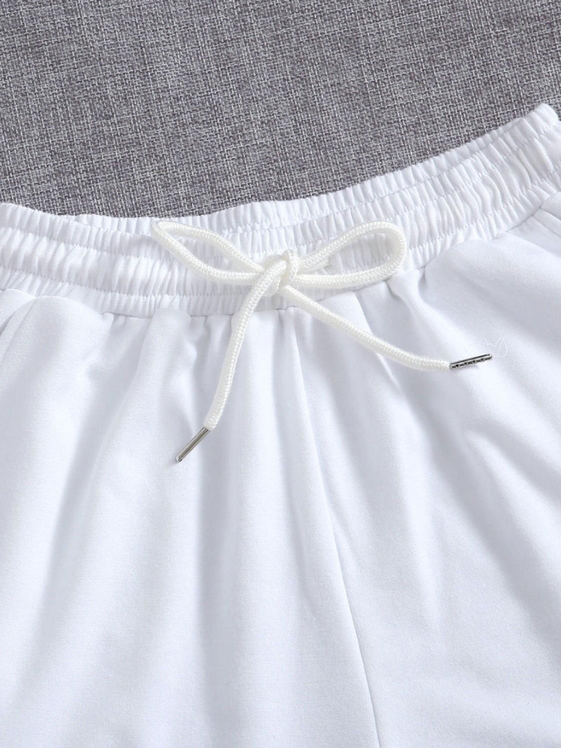 Drawstring Pocketed Elastic Waist Shorts - Clothes For Her Online Store