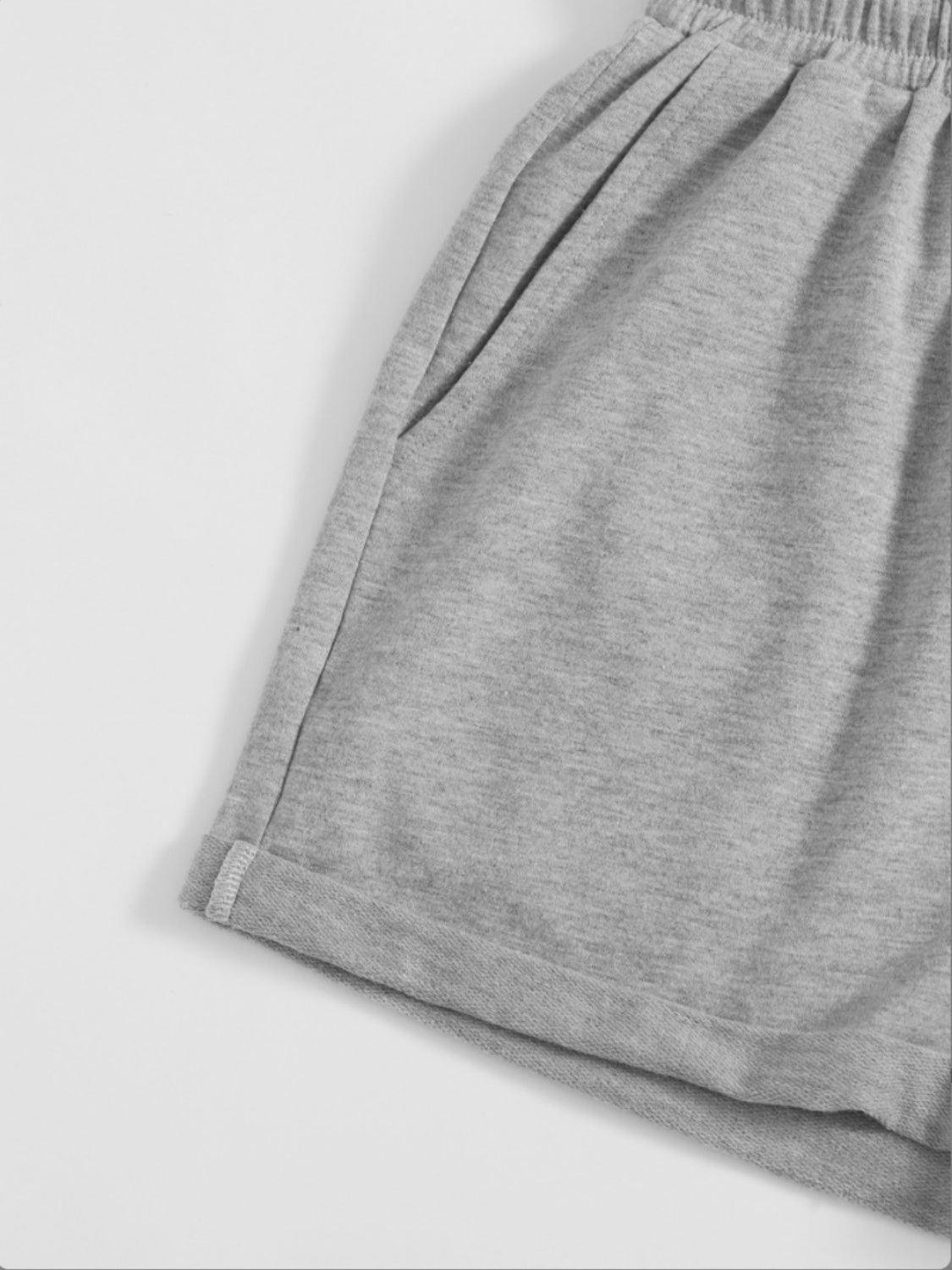 Drawstring Pocketed Elastic Waist Shorts - Clothes For Her Online Store