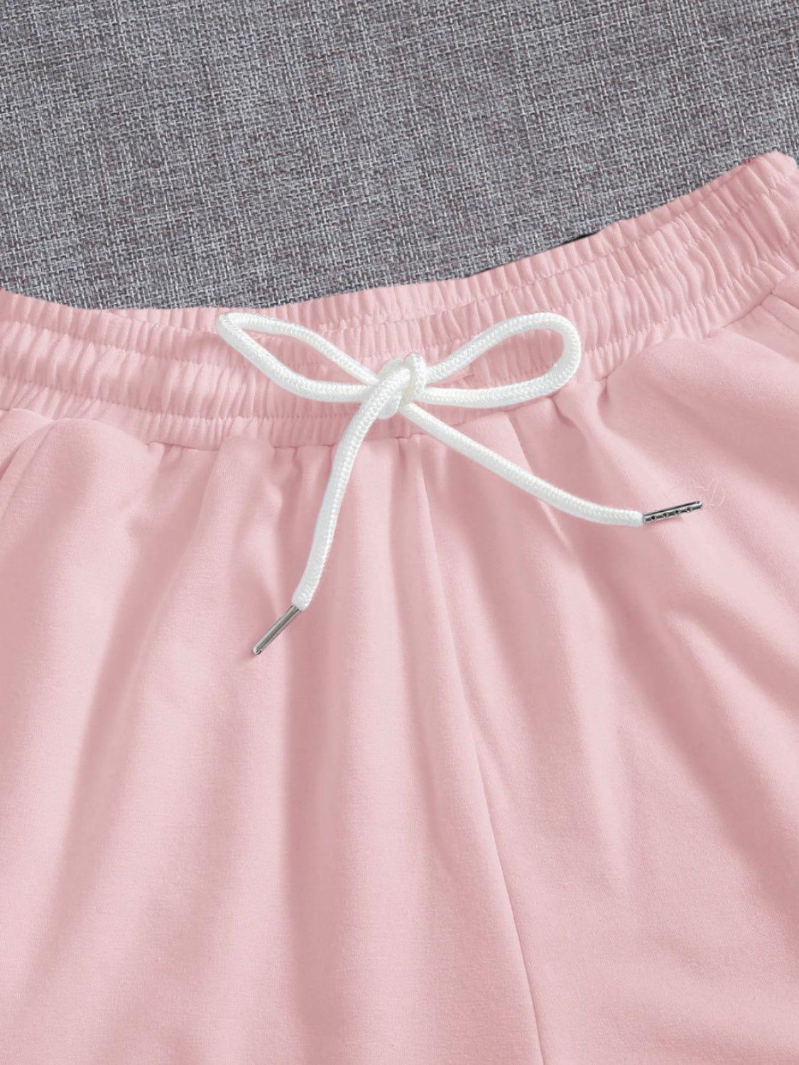 Drawstring Pocketed Elastic Waist Shorts - Clothes For Her Online Store