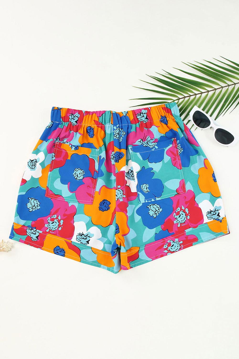 Drawstring Printed High Waist Shorts - Clothes For Her Online Store