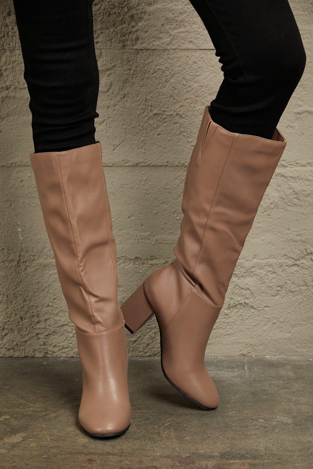 East Lion Corp Block Heel Knee High Boots - Clothes For Her Online Store