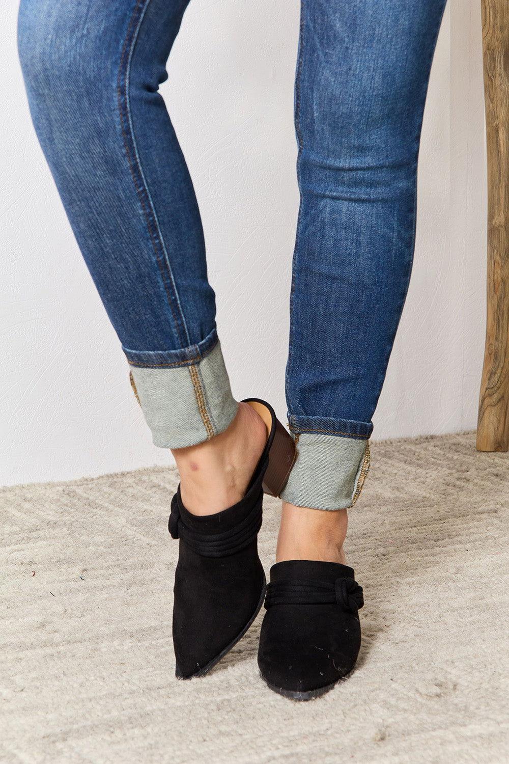 East Lion Corp Pointed-Toe Braided Trim Mules - Clothes For Her Online Store