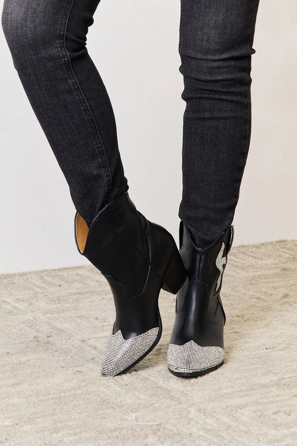 East Lion Corp Rhinestone Pointed Boots - Clothes For Her Online Store