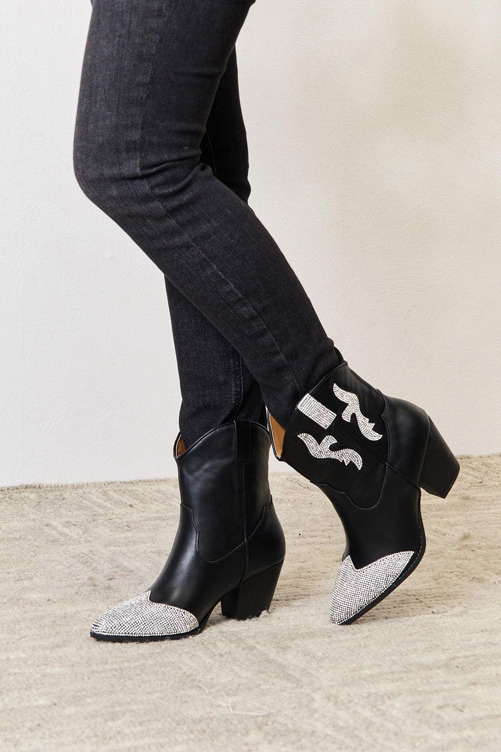 East Lion Corp Rhinestone Pointed Boots - Clothes For Her Online Store