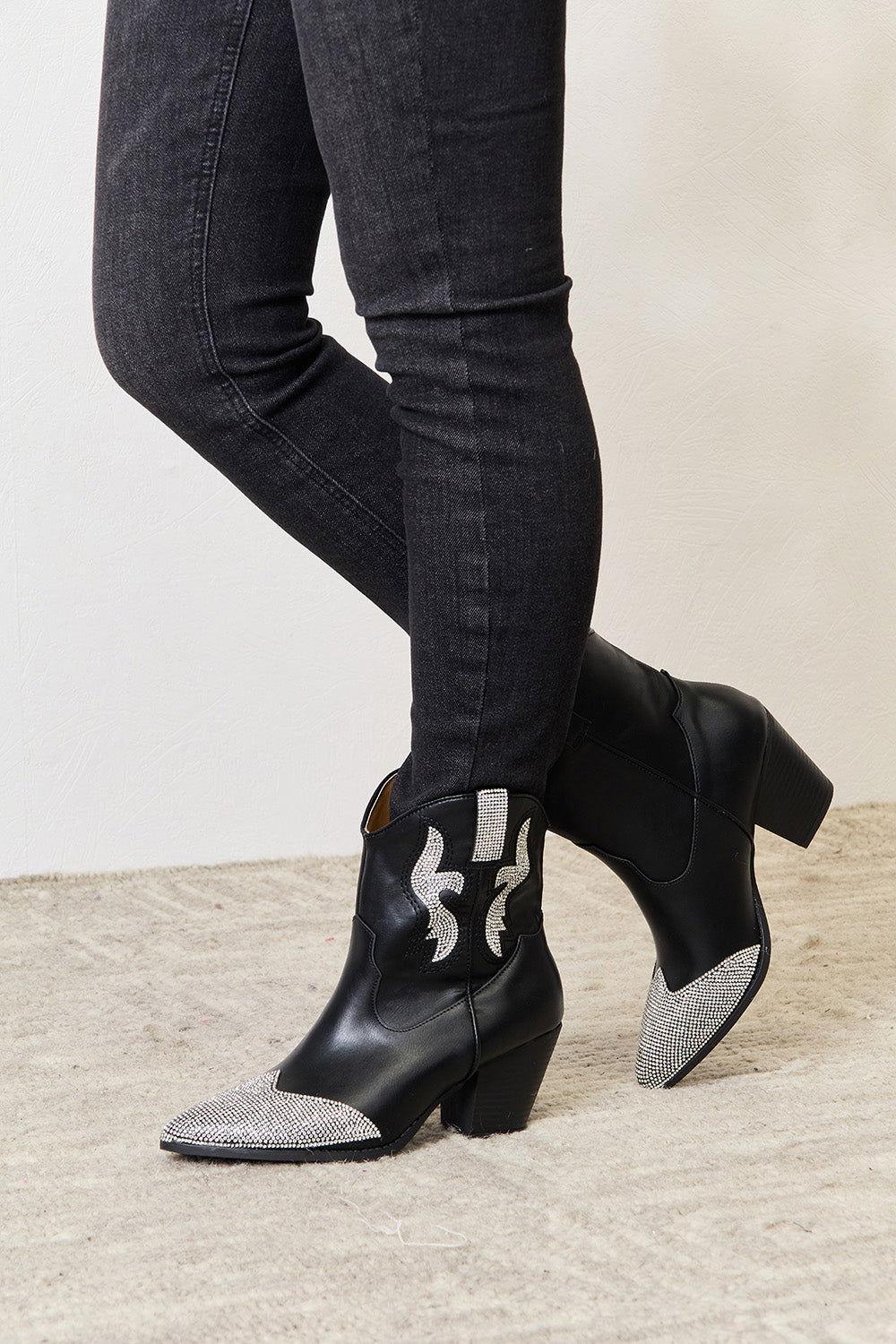 East Lion Corp Rhinestone Pointed Boots - Clothes For Her Online Store