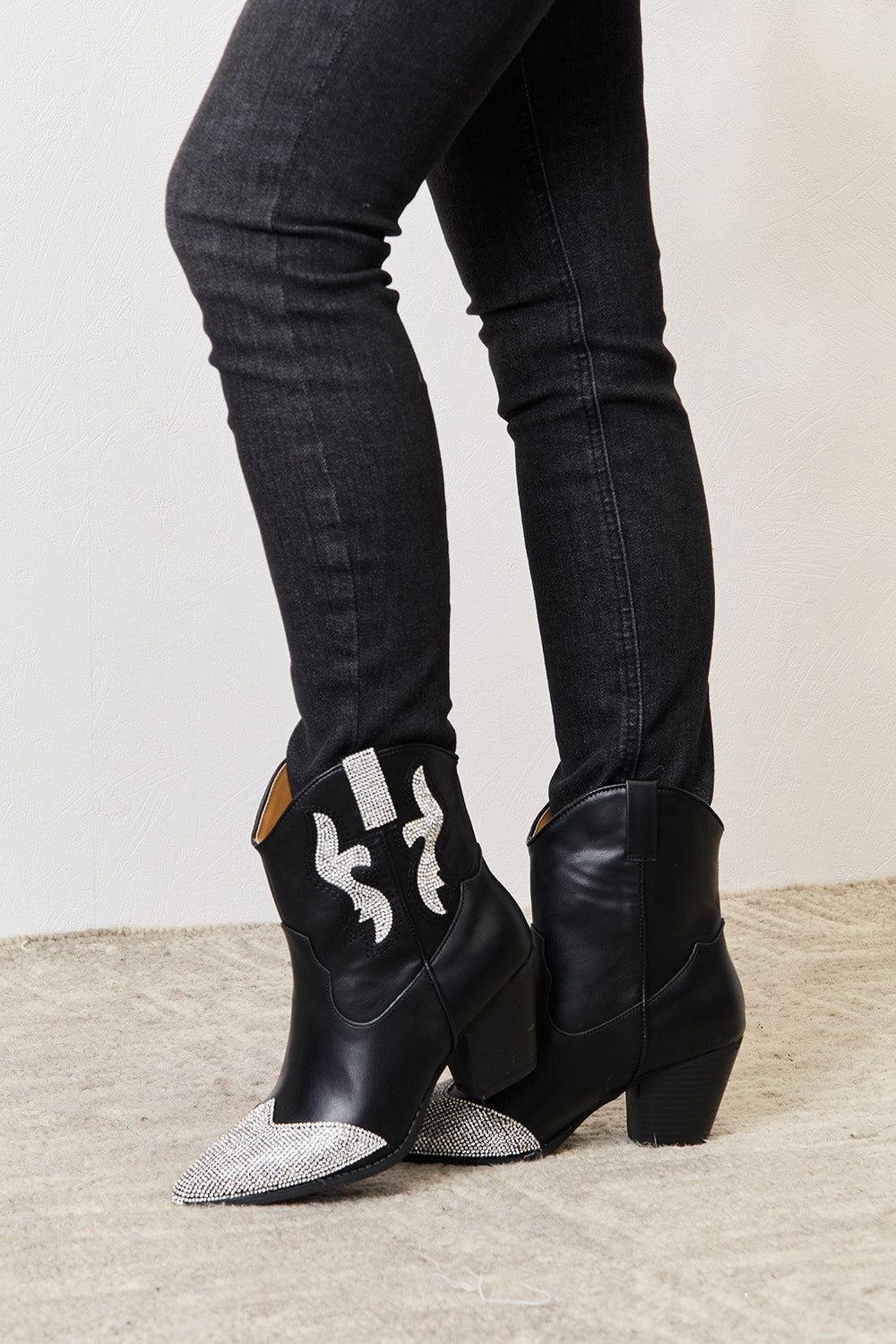 East Lion Corp Rhinestone Pointed Boots - Clothes For Her Online Store