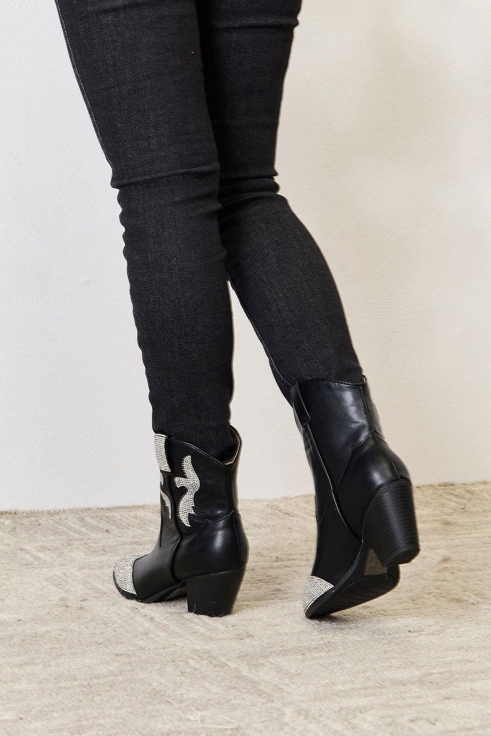 East Lion Corp Rhinestone Pointed Boots - Clothes For Her Online Store