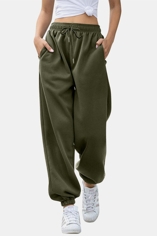 Elastic Waist Joggers with Pockets - Clothes For Her Online Store