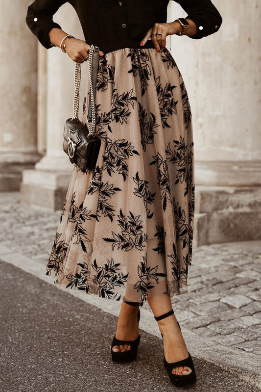 Embroidered High Waist Maxi Skirt - Clothes For Her Online Store