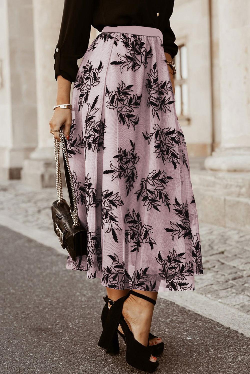 Embroidered High Waist Maxi Skirt - Clothes For Her Online Store