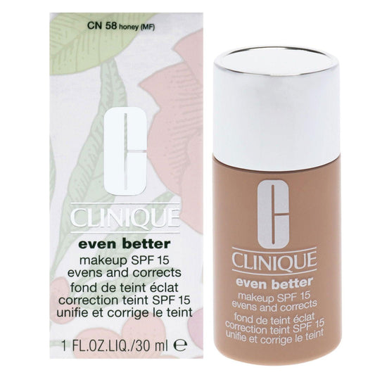 Even Better Makeup SPF 15 - CN 58 Honey (MF) - Dry To Combination Oily Skin by Clinique for Women - 1 oz Foundation - Clothes For Her Online Store