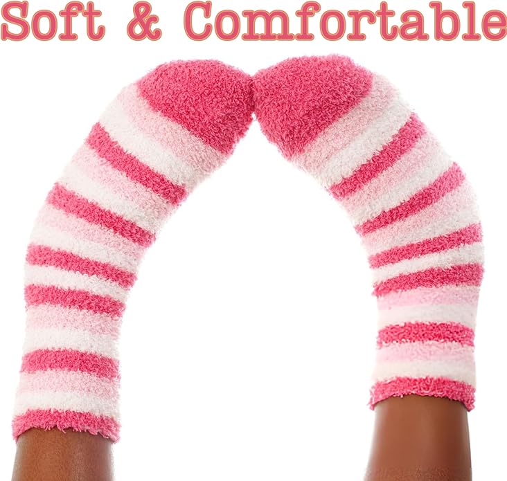 Tipi Toe Women's 3-Pairs Solid Color Winter Fuzzy Fluffy Socks