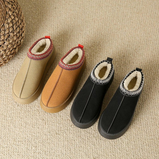 Faux Fur Center-Seam Slippers - Clothes For Her Online Store