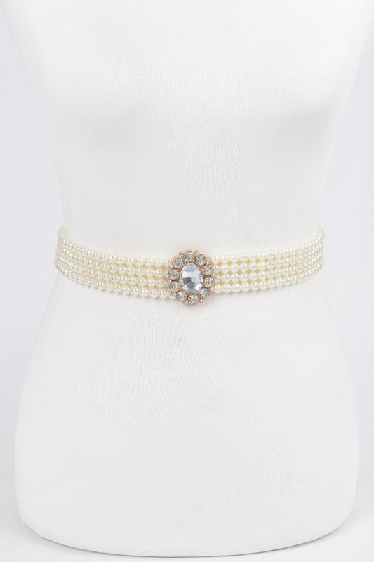Faux Pearl Stretch Belt - Clothes For Her Online Store