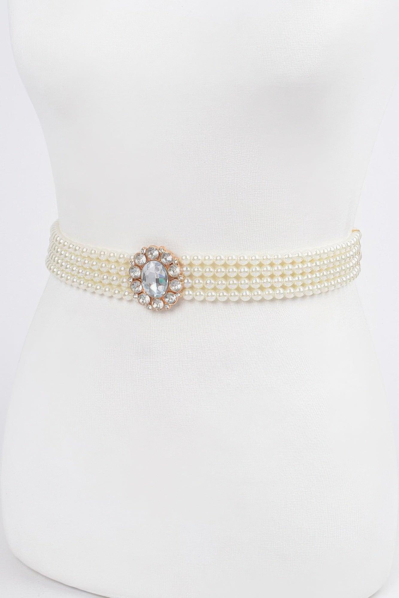 Faux Pearl Stretch Belt - Clothes For Her Online Store