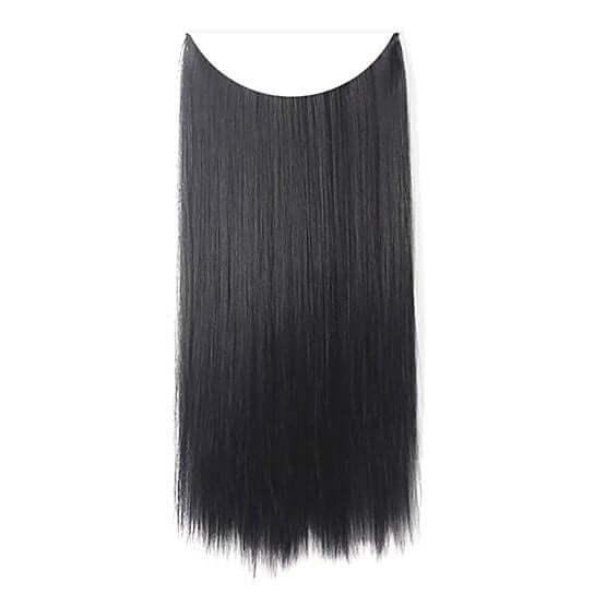 Fish Line Natural Fiber Hairpiece Hair Extension Long Women Curly Straight Wig - Clothes For Her Online Store