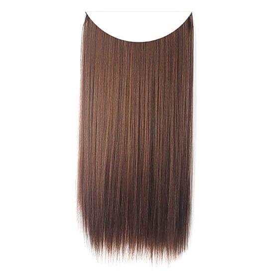 Fish Line Natural Fiber Hairpiece Hair Extension Long Women Curly Straight Wig - Clothes For Her Online Store