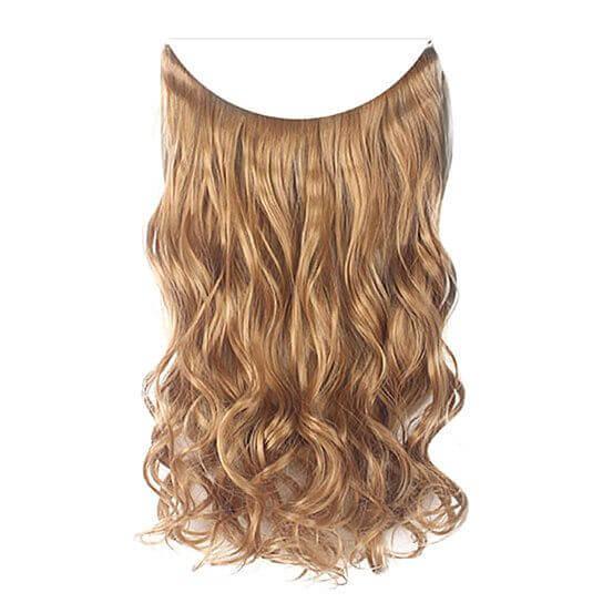 Fish Line Natural Fiber Hairpiece Hair Extension Long Women Curly Straight Wig - Clothes For Her Online Store