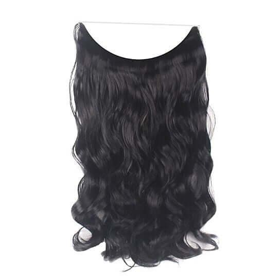 Fish Line Natural Fiber Hairpiece Hair Extension Long Women Curly Straight Wig - Clothes For Her Online Store
