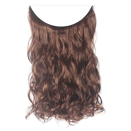 Fish Line Natural Fiber Hairpiece Hair Extension Long Women Curly Straight Wig - Clothes For Her Online Store