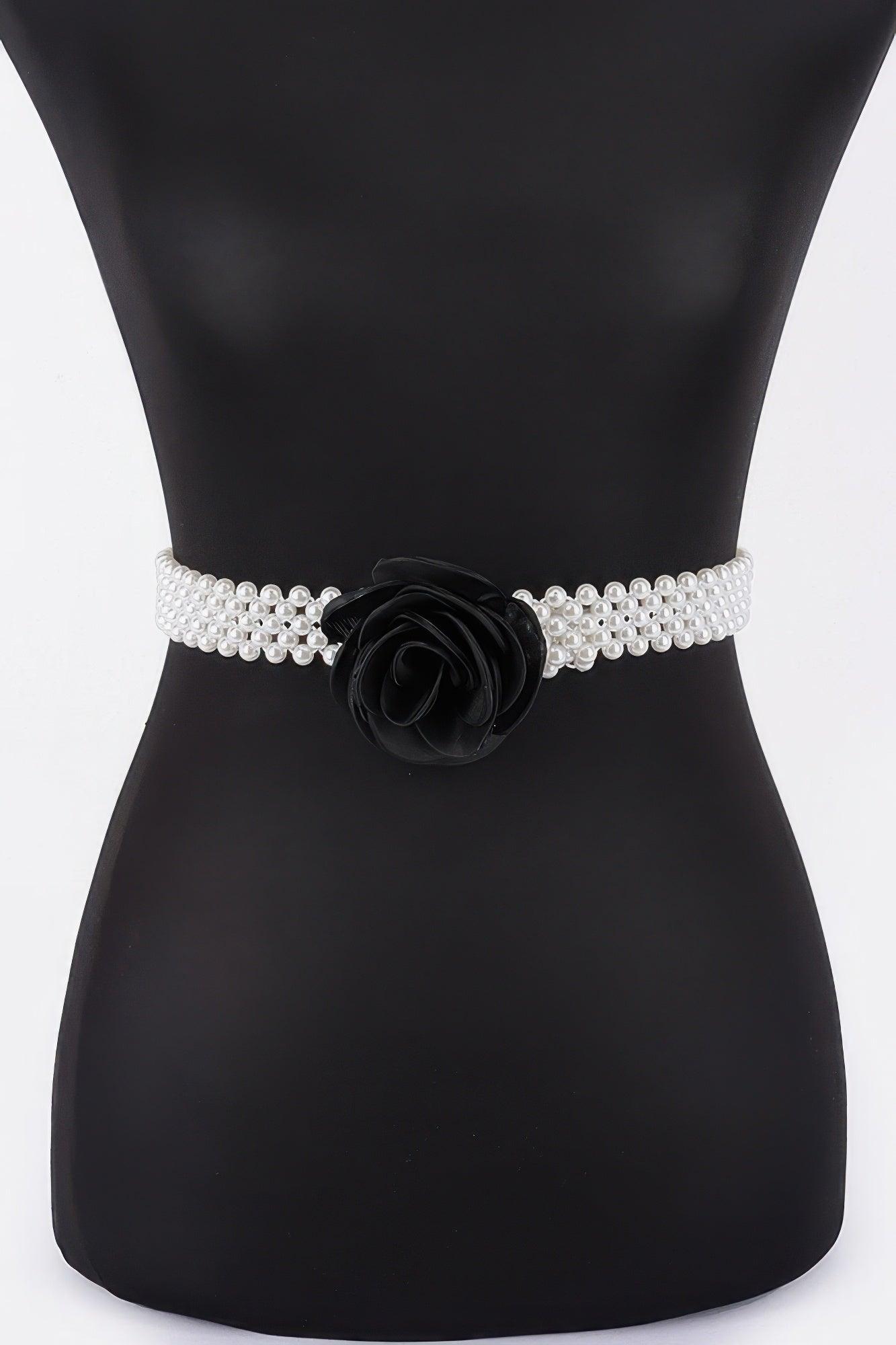 Flower Stretch Pearl Belt - Clothes For Her Online Store