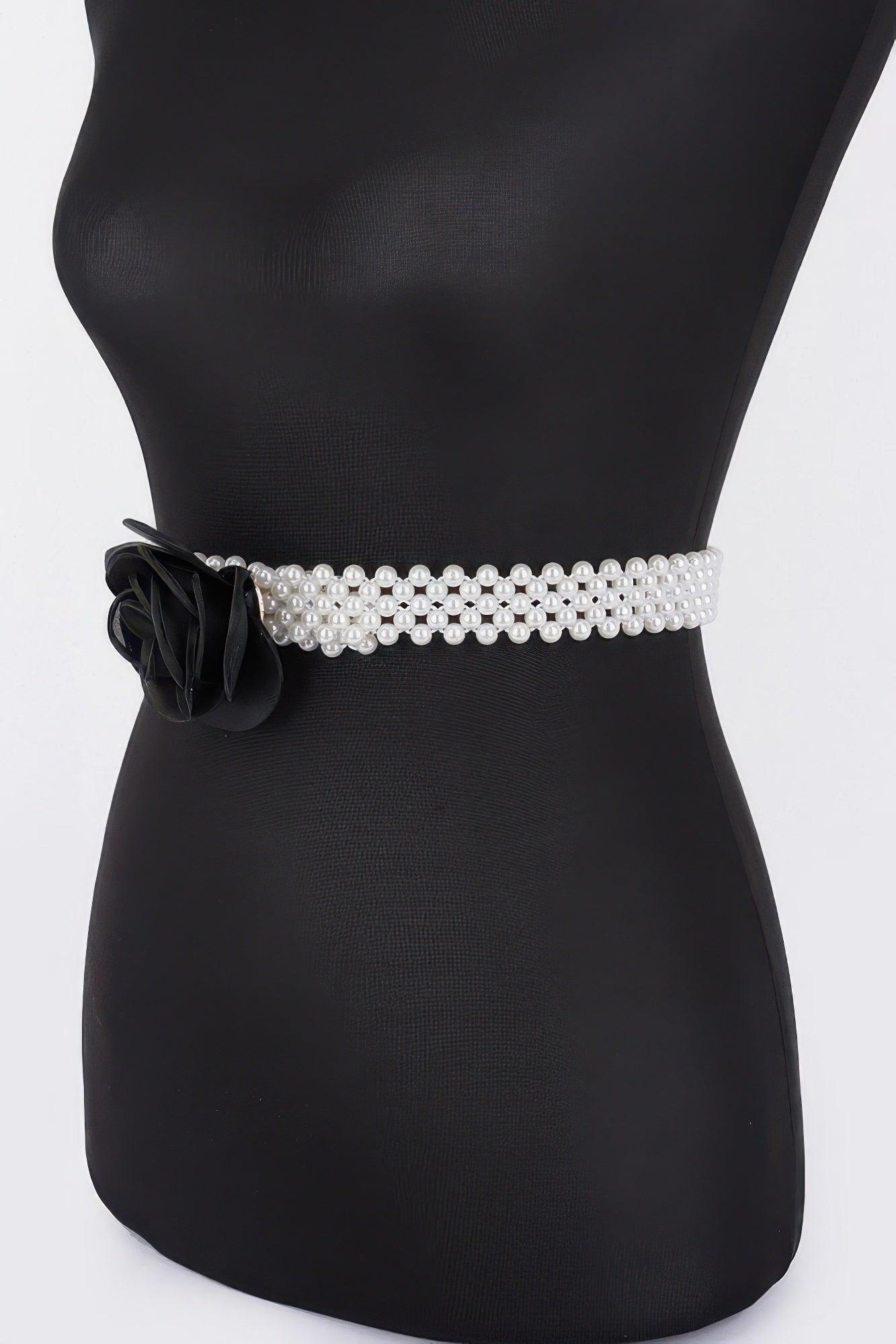 Flower Stretch Pearl Belt - Clothes For Her Online Store