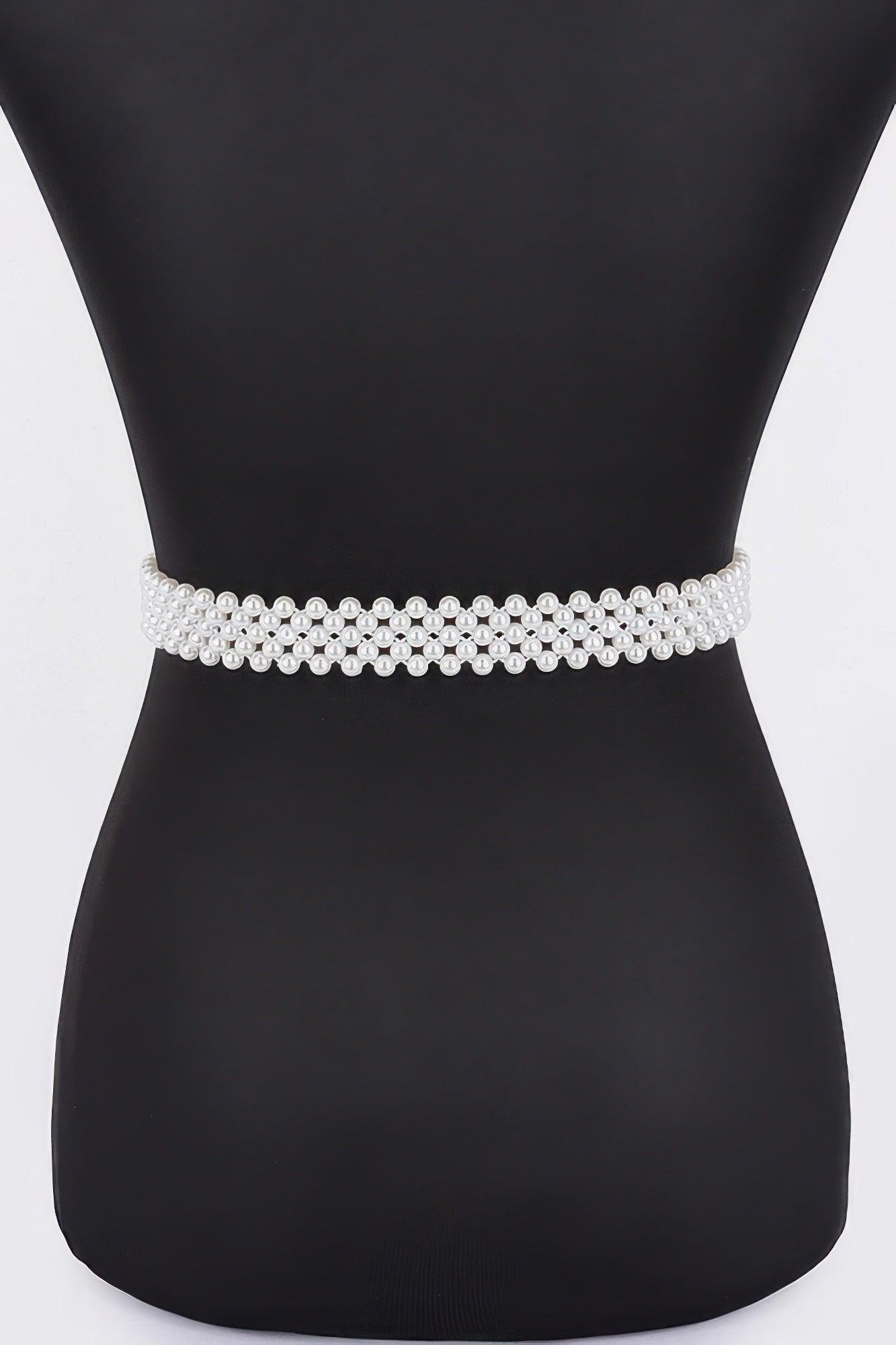 Flower Stretch Pearl Belt - Clothes For Her Online Store